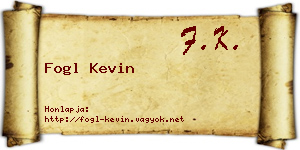 Fogl Kevin névjegykártya